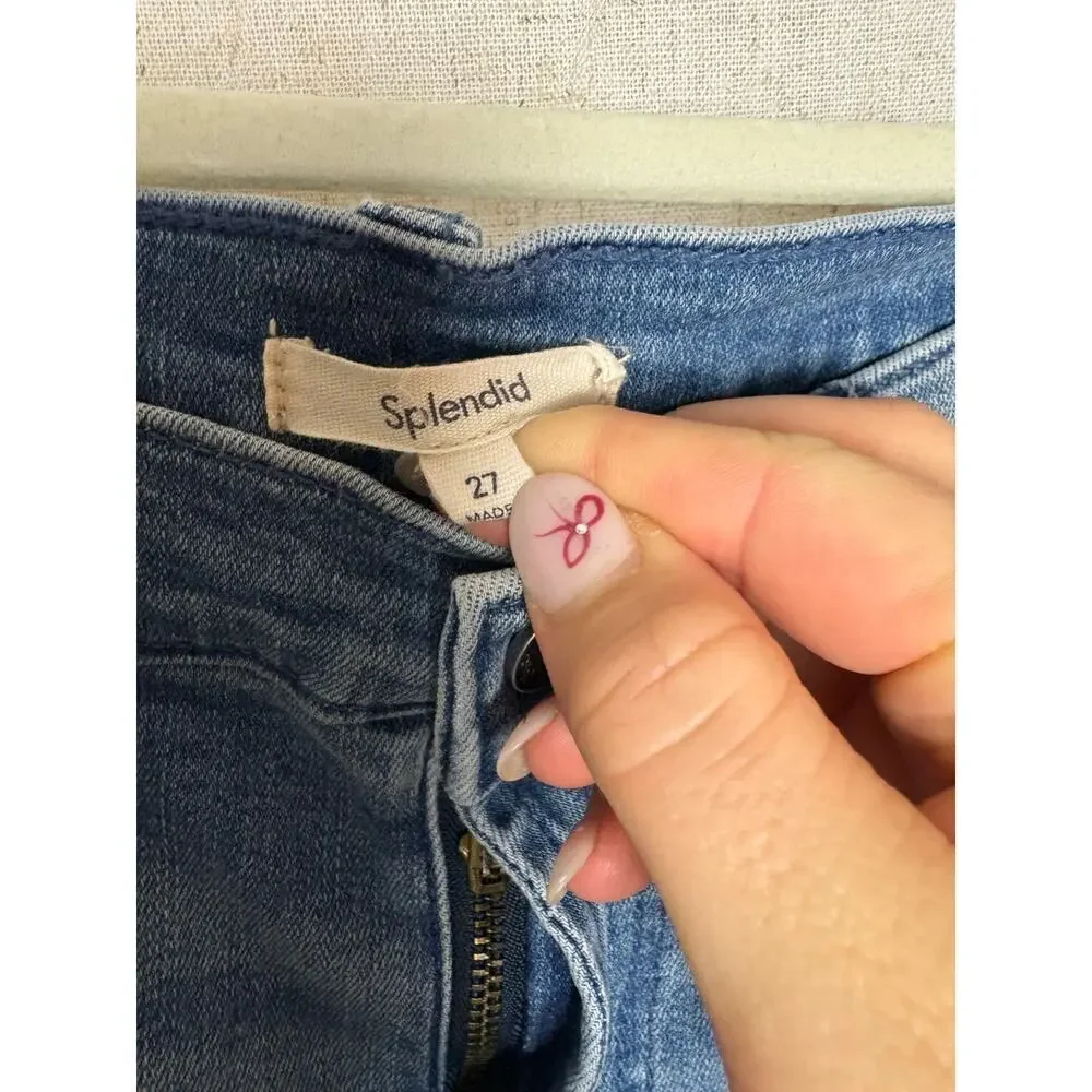 Splendid Blue Raw Flare Hem High Rise Jeans Sz. 27
